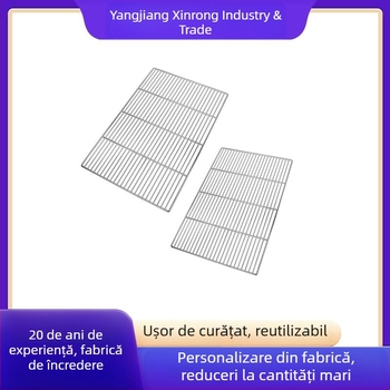 Plasă dreptunghiulară din oțel inoxidabil pentru grătar, portabilă, pentru carne și legume