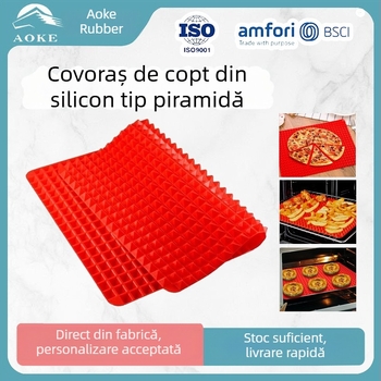 Covoraș siliconic de copt, termorezistent, în formă de piramidă pentru grătar, covoraș exterior multifuncțional pentru aripioare de pui