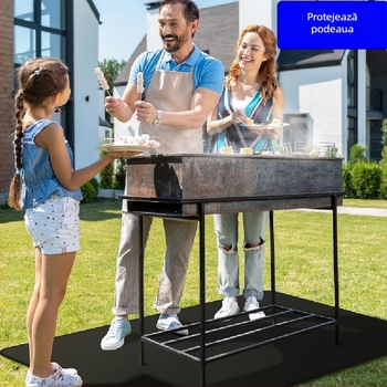 Mată din fibră de sticlă 51x76 inchi pentru picnic și grătar — acoperire din silicon, rezistent la foc, la temperaturi înalte