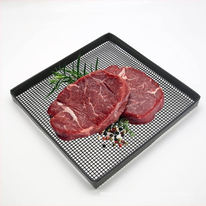 Coș grill din plasă reutilizabil, margine cu PTFE, rezistent la temperaturi înalte, antiaderent, pentru cartofi prăjiți