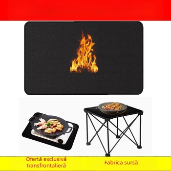 Covoraș din silicon rezistent la căldură, cu două fețe, pentru exterior; protecție la foc pentru masă și picnic