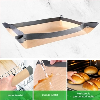 Covoraș de copt din silicon, antiaderent, pătrat, cu butoane, de calitate alimentară