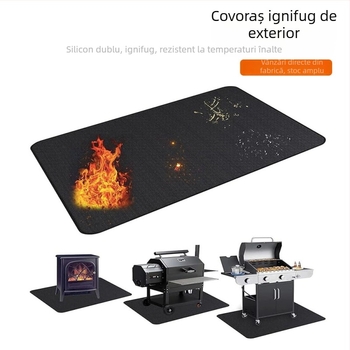 Covor antifoc pentru camping și gătit în aer liber, izolație termică pentru grătar, țesătură rezistentă la temperaturi înalte
