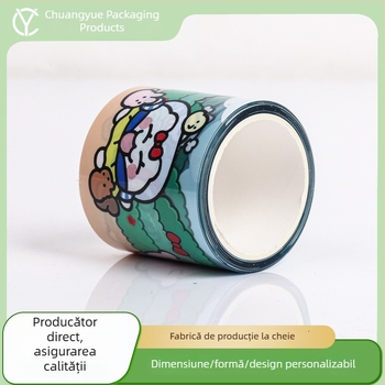 Bandă PET cu desene animate pentru decorarea jurnalului DIY, autocolante cu rame drăguțe, material pentru autocolante, rolă întreagă