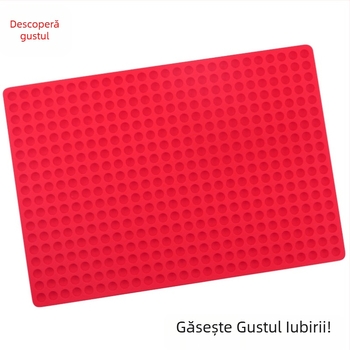 Covoraș de silicon pentru copt, cu 468 găuri circulare pentru drenajul uleiului, compatibil cu cuptorul cu microunde
