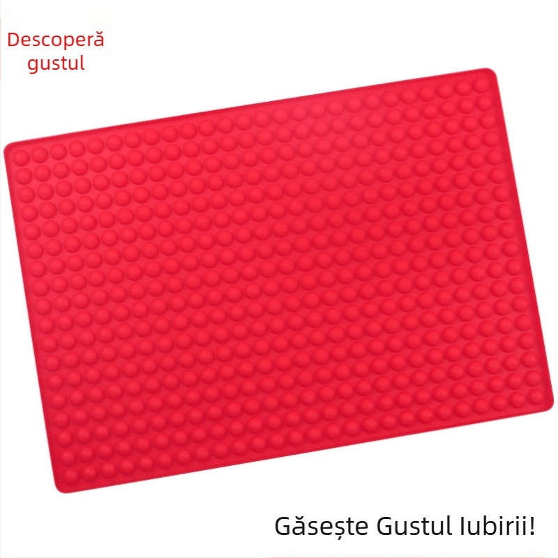 Covoraș de silicon pentru copt, cu 468 găuri circulare pentru drenajul uleiului, compatibil cu cuptorul cu microunde