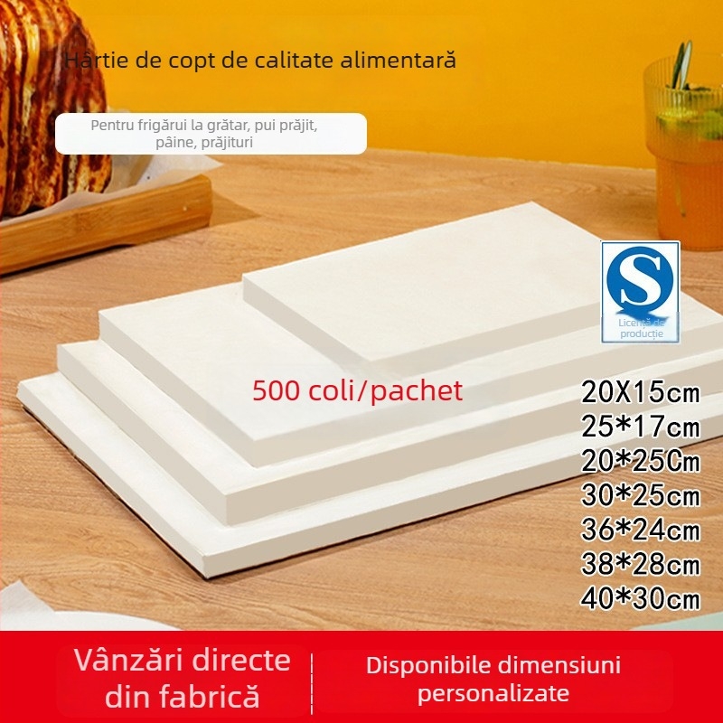 Hârtie de copt cu absorbție de ulei pentru cuptor, folie de copt pentru pâine și prăjituri, potrivită pentru frigărui