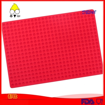 Covoraș de copt din silicon rezistent la temperaturi înalte, cu 468 găuri circulare, covoraș multifuncțional pentru grătar exterior și cuptor cu microunde.