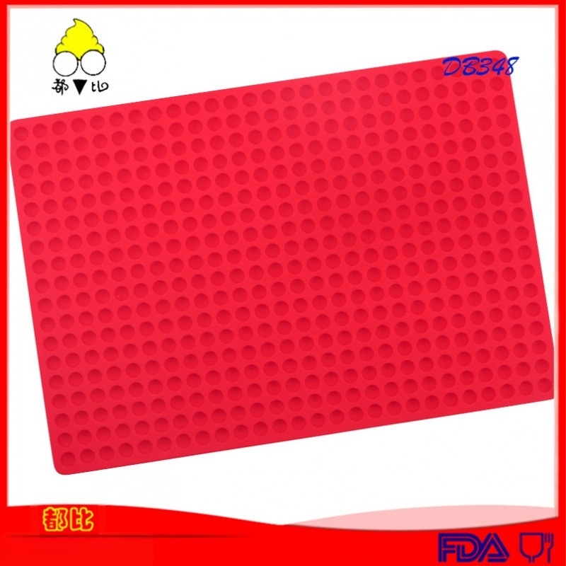 Covoraș de copt din silicon rezistent la temperaturi înalte, cu 468 găuri circulare, covoraș multifuncțional pentru grătar exterior și cuptor cu microunde.