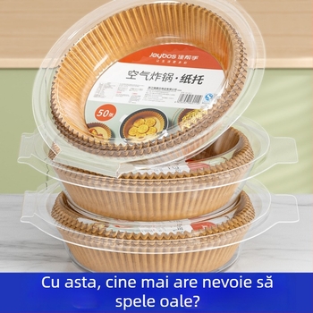 Hârtie pentru air fryer, uz casnic, hârtie groasă de absorbție a uleiului, hârtie de copt cu acoperire de silicon, covoraș de copt, cupe din folie de aluminiu