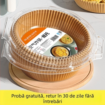 Hârtie pentru air fryer, uz casnic, hârtie groasă de absorbție a uleiului, hârtie de copt cu acoperire de silicon, covoraș de copt, cupe din folie de aluminiu