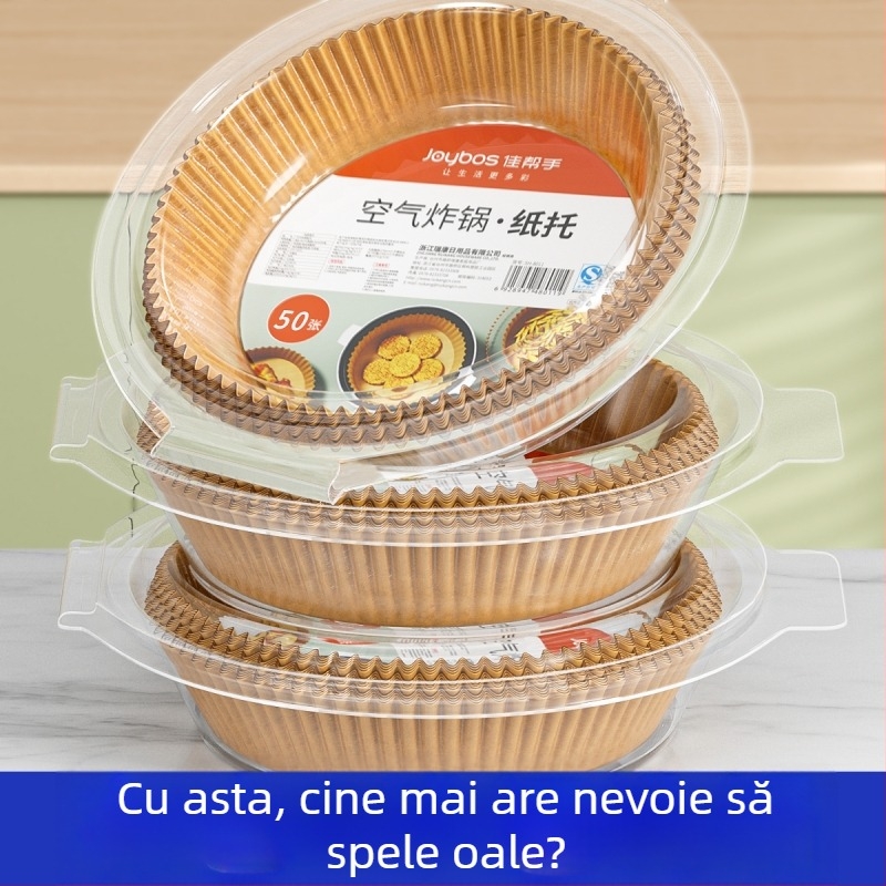 Hârtie pentru air fryer, uz casnic, hârtie groasă de absorbție a uleiului, hârtie de copt cu acoperire de silicon, covoraș de copt, cupe din folie de aluminiu