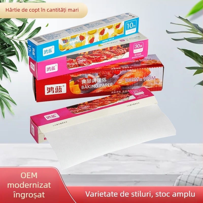 Pergament de copt cu acoperire din silicon, antiaderent, absorbant de ulei, pentru cuptorul de uz casnic, tavă, set în cutie
