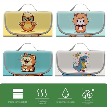 Covoraș de picnic personalizabil pentru camping în aer liber – țesătură Oxford impermeabilă cu folie de aluminiu, portabil, cu logo personalizat