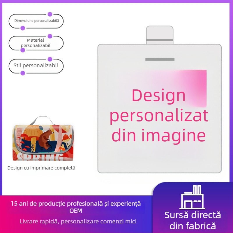 Covoraș de picnic personalizabil pentru camping în aer liber – țesătură Oxford impermeabilă cu folie de aluminiu, portabil, cu logo personalizat