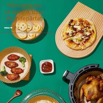 Pergament pentru air fryer – rezistent la temperaturi înalte, absorbe grăsimi, acoperire cu silicon, kraft hârtie pentru copt