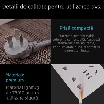Prelungitor USB cu porturi USB, standard național nou, întrerupător multifuncțional pentru casă și birou