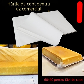 Hârtie de copt 40x60 cm, cu absorbție de ulei și acoperire din silicon, suport de copt pentru prăjituri și pâine