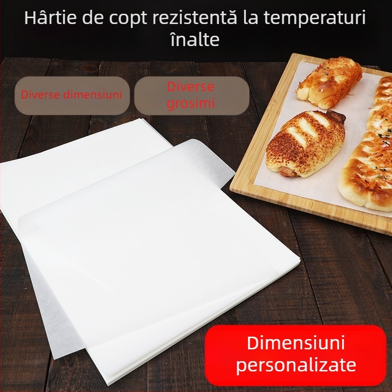 Hârtie de copt 40x60 cm, cu absorbție de ulei și acoperire din silicon, suport de copt pentru prăjituri și pâine