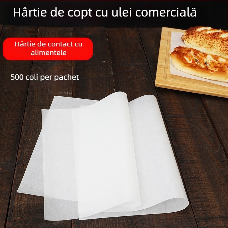 Hârtie de copt 40x60 cm, cu absorbție de ulei și acoperire din silicon, suport de copt pentru prăjituri și pâine