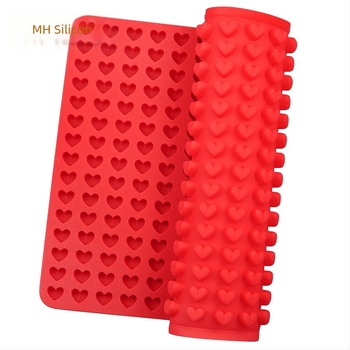 Ming Hao covor siliconic cu 255 cavități în formă de inimă, forme pentru biscuiți mici, gustări pentru câini, forme de ciocolată și covoraș pentru grătar.