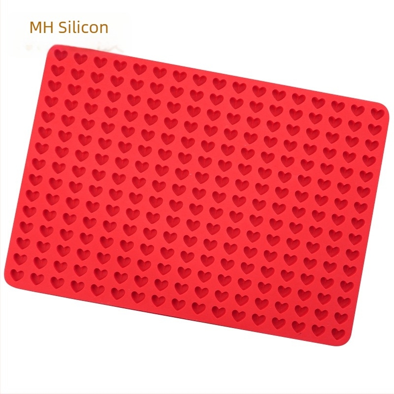 Ming Hao covor siliconic cu 255 cavități în formă de inimă, forme pentru biscuiți mici, gustări pentru câini, forme de ciocolată și covoraș pentru grătar.