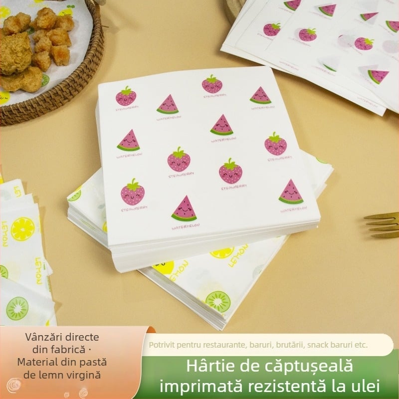 Hârtie absorbantă pentru ulei, destinată bucătăriei, hârtie de copt anti-grăsime, suport pentru prăjituri, hârtie pentru burgeri și grătar
