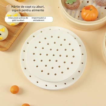 Hârtie de copt rotundă cu acoperire din silicon, pentru grătar și cuptor – antiaderent, pentru pizza și prăjituri