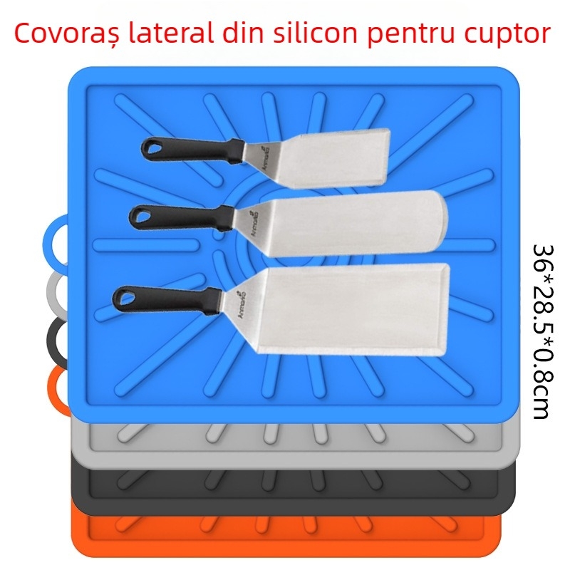 Set plăci siliconice pentru cuptor: placă de drenaj a uleiului, placă izolatoare termică, colector de ulei și suport lateral pentru raftul cuptorului