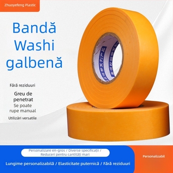 Bandă de hârtie pentru rosturi la plăci ceramice, mascare la vopsire, pentru pereți interiori și exteriori, galbenă, fără urme