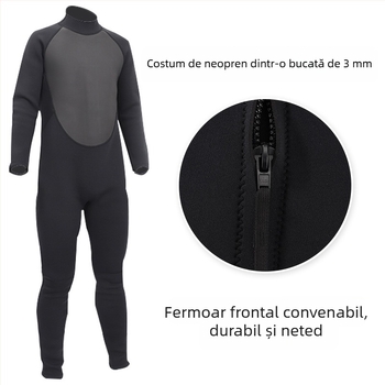 Costum de neopren întreg, 3.0 mm grosime, călduros, mâneci lungi, pentru surfing, snorkeling, scufundări și înot de iarnă