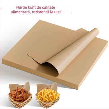Hârtie de copt, anti-ulei, de calitate alimentară, cu acoperire siliconică, suport de absorbție a uleiului pentru cuptor și grătar