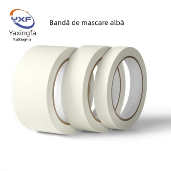Bandă albă de mască din hârtie texturată, ușor de rupt cu mâna, suprafață scrisă, fără reziduuri, mascare pentru vopsire, decor pentru casă și nuntă.
