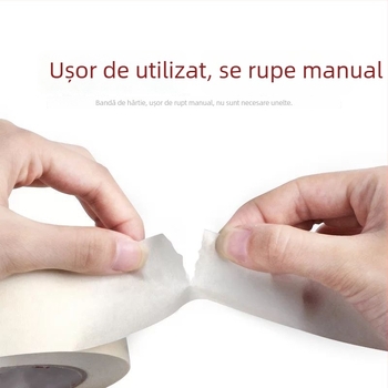 Bandă albă de mască din hârtie texturată, ușor de rupt cu mâna, suprafață scrisă, fără reziduuri, mascare pentru vopsire, decor pentru casă și nuntă.