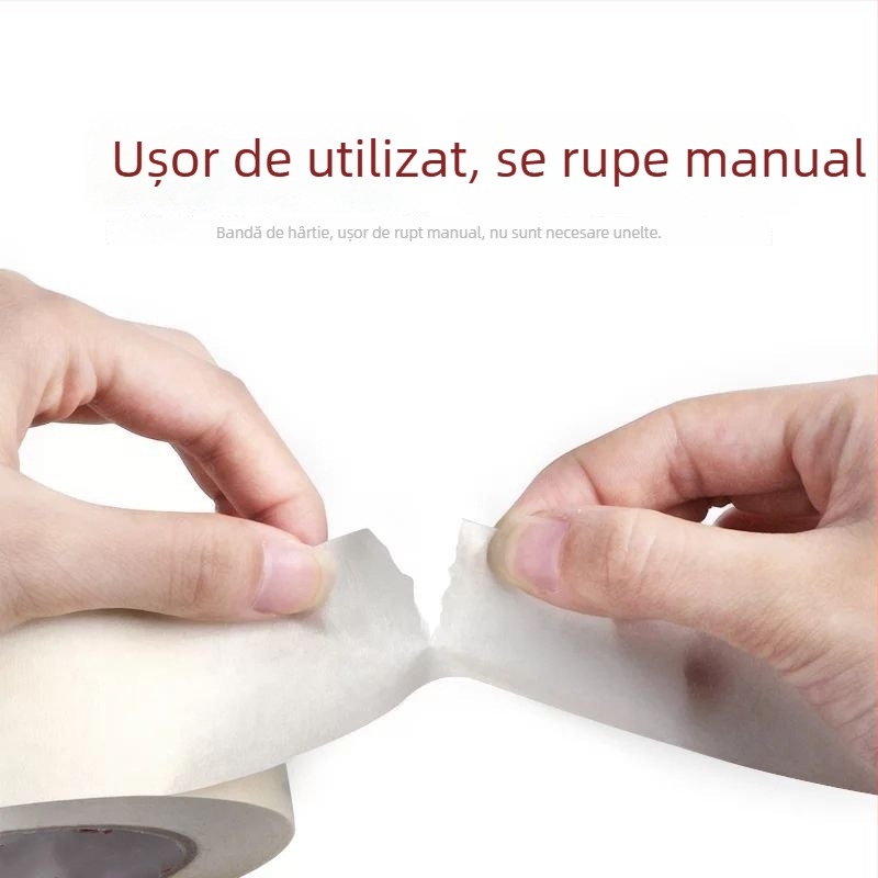 Bandă albă de mască din hârtie texturată, ușor de rupt cu mâna, suprafață scrisă, fără reziduuri, mascare pentru vopsire, decor pentru casă și nuntă.