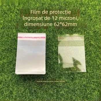 Sac Ziplock, autoadeziv, folie îngroșată de 12 mil, pungă de protecție rotundă pentru carduri de 20 mil, dimensiuni 6,2×6,2