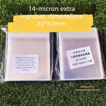 Sac Ziplock, autoadeziv, folie îngroșată de 12 mil, pungă de protecție rotundă pentru carduri de 20 mil, dimensiuni 6,2×6,2