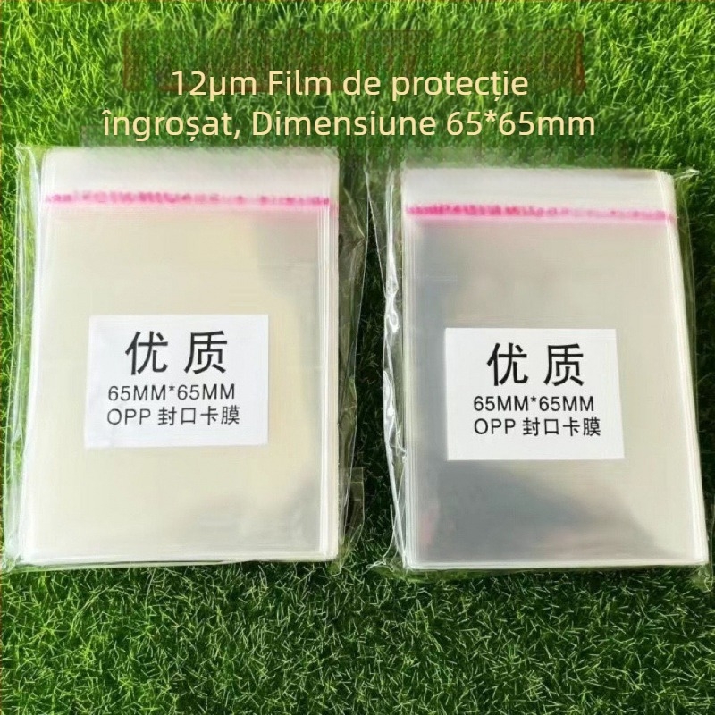Sac Ziplock, autoadeziv, folie îngroșată de 12 mil, pungă de protecție rotundă pentru carduri de 20 mil, dimensiuni 6,2×6,2
