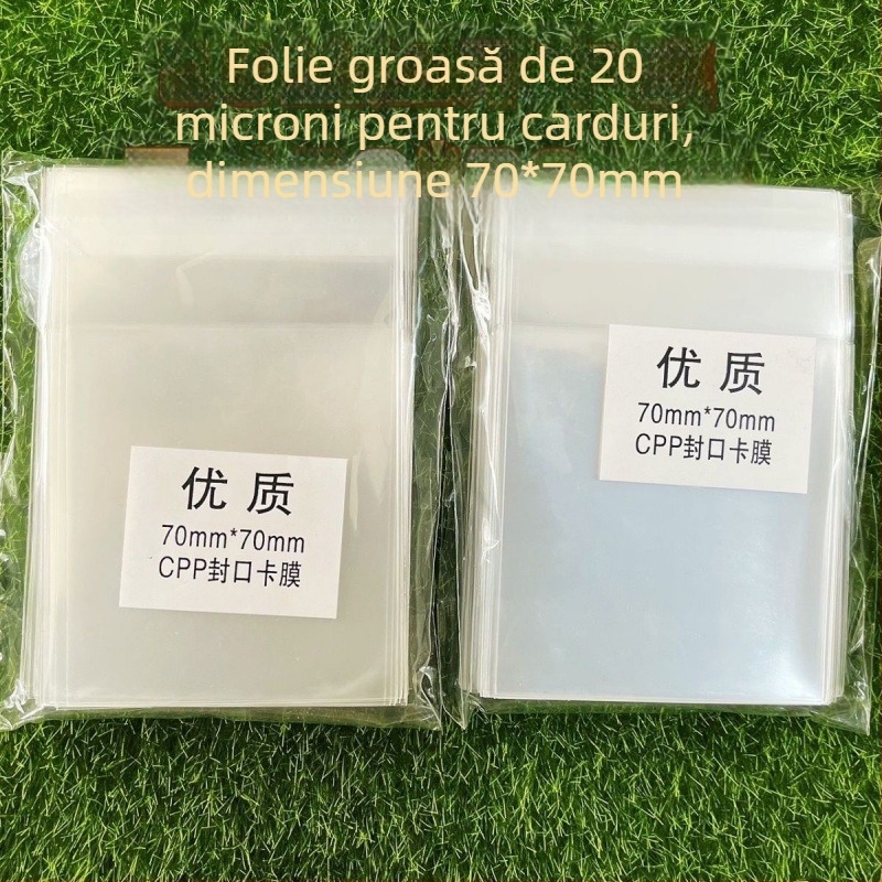 Sac Ziplock, autoadeziv, folie îngroșată de 12 mil, pungă de protecție rotundă pentru carduri de 20 mil, dimensiuni 6,2×6,2
