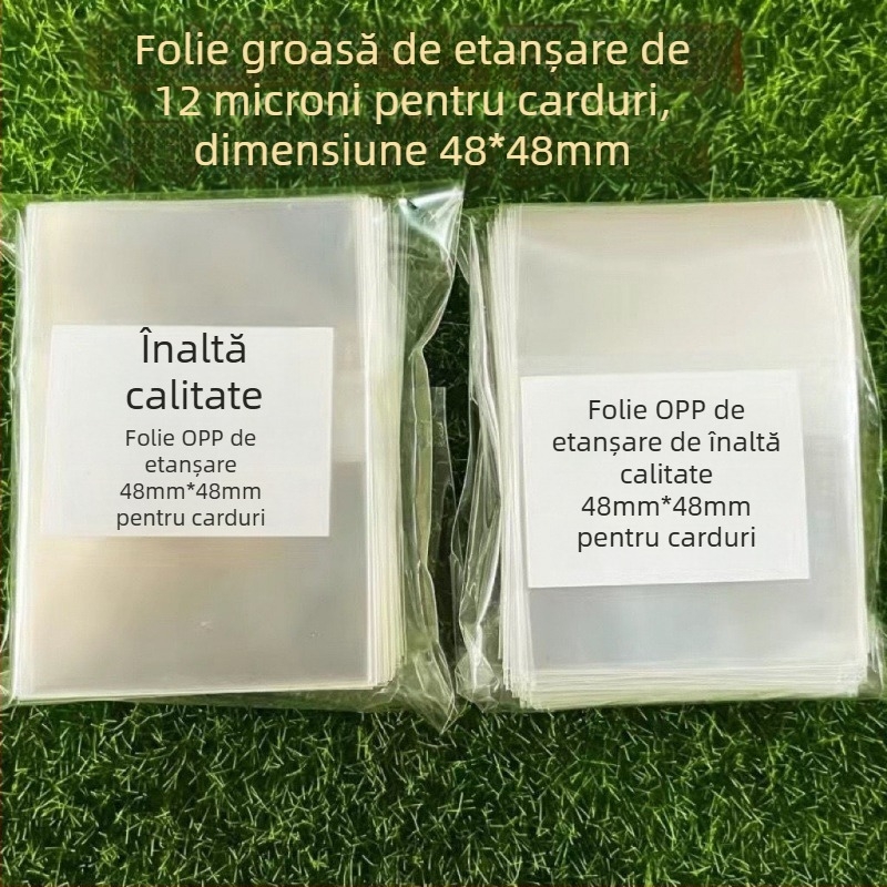 Sac Ziplock, autoadeziv, folie îngroșată de 12 mil, pungă de protecție rotundă pentru carduri de 20 mil, dimensiuni 6,2×6,2