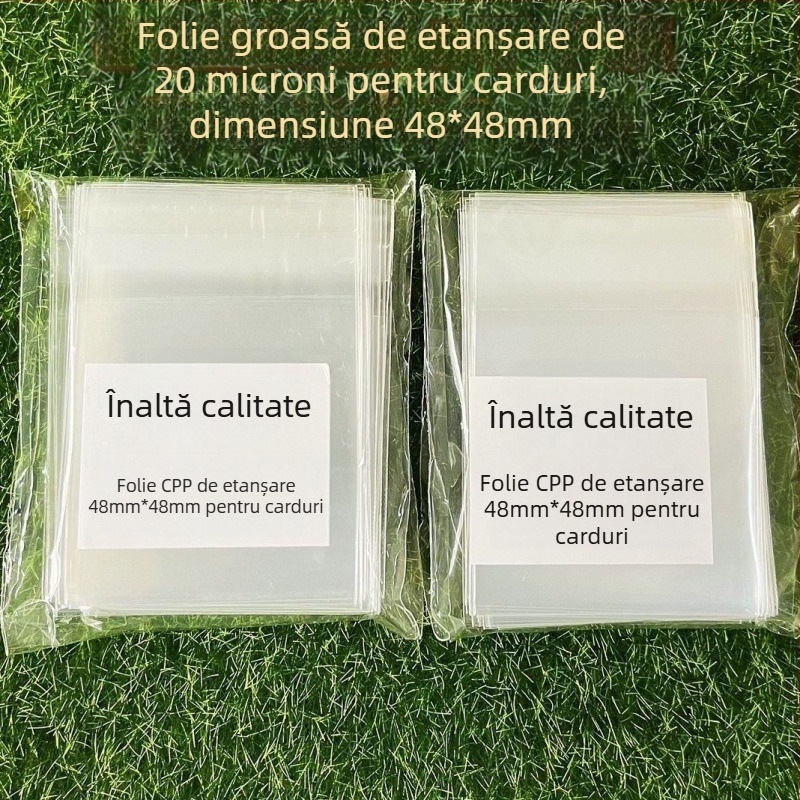 Sac Ziplock, autoadeziv, folie îngroșată de 12 mil, pungă de protecție rotundă pentru carduri de 20 mil, dimensiuni 6,2×6,2