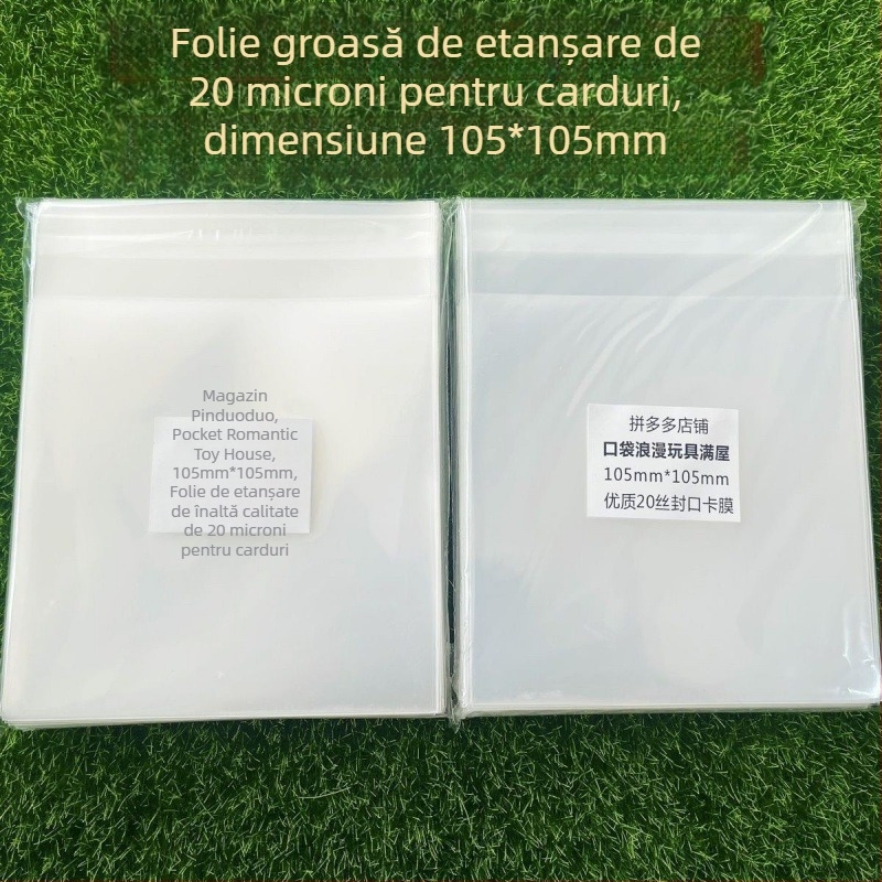 Sac Ziplock, autoadeziv, folie îngroșată de 12 mil, pungă de protecție rotundă pentru carduri de 20 mil, dimensiuni 6,2×6,2