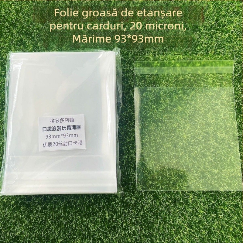 Sac Ziplock, autoadeziv, folie îngroșată de 12 mil, pungă de protecție rotundă pentru carduri de 20 mil, dimensiuni 6,2×6,2