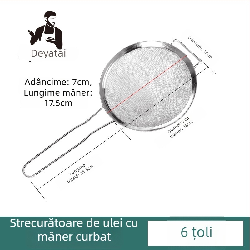 Sita din oțel inoxidabil 304, ultra-fină pentru zer de soia, cu două mâneri, mare