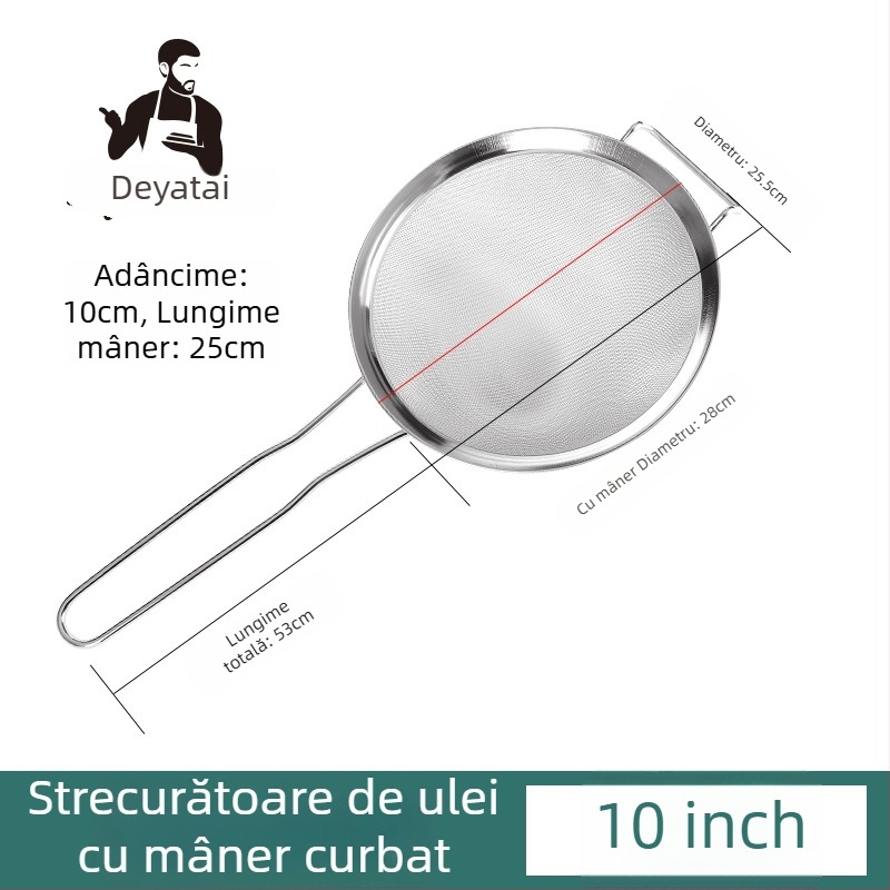 Sita din oțel inoxidabil 304, ultra-fină pentru zer de soia, cu două mâneri, mare