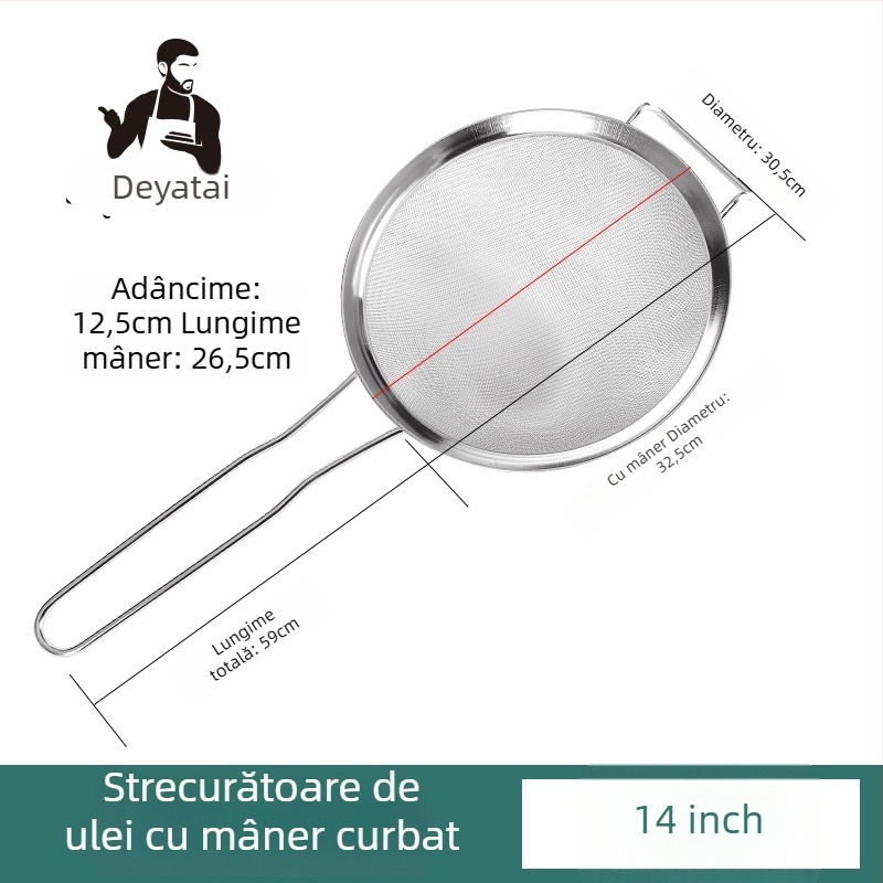 Sita din oțel inoxidabil 304, ultra-fină pentru zer de soia, cu două mâneri, mare