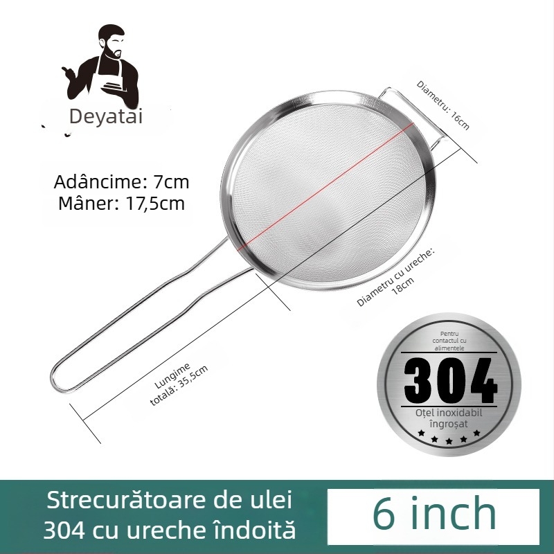 Sita din oțel inoxidabil 304, ultra-fină pentru zer de soia, cu două mâneri, mare