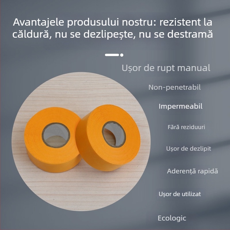 Bandă Washi galbenă pentru mascare și protecție în decor interior — fără urme, se rupe manual, lățime 20 mm, lungime 50 m