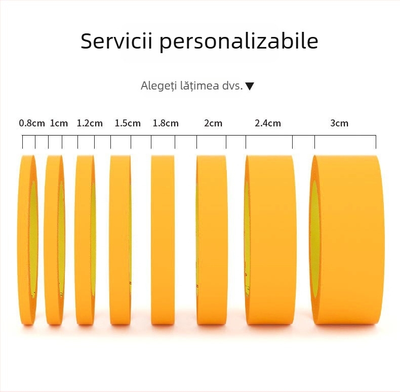 Bandă de mascare din hârtie texturată, 3 mm, cod 244 – galbenă, pentru vopsire exterioară a pereților, rezistență la pătrundere, mascare rosturi