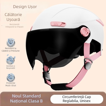 Cască de motocicletă cu standard național nou, half-helmet 3C, protecție solară vara pentru femei, căldură iarna pentru bărbați, pentru vehicule electrice